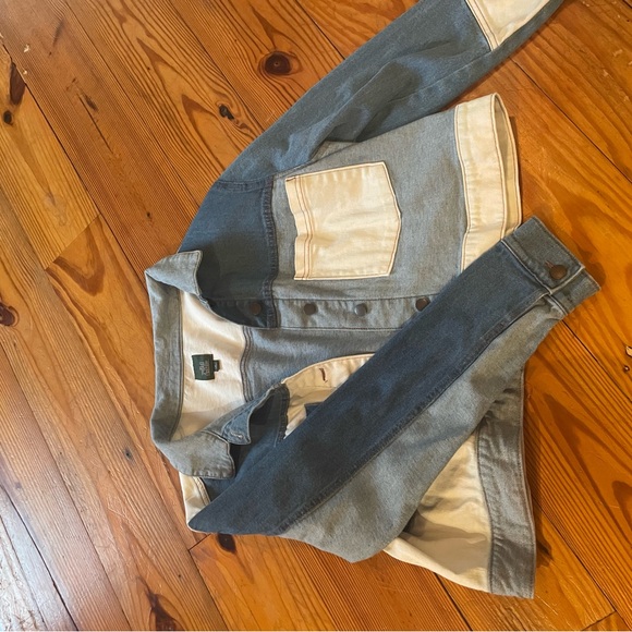 Denim color block jacket - Picture 4 of 5